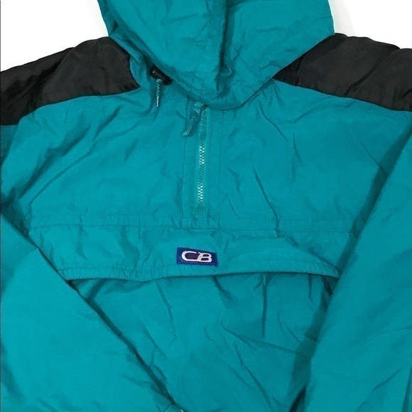 Vintage Cb Windbreaker Pullover Teal Green Unisex - Picture 6 of 8